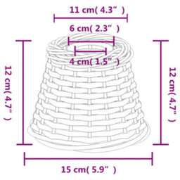 Walplus Ceiling Lamp Shade Brown 15X12 Cm Wicker - thumbnail 6