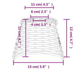 Walplus Ceiling Lamp Shade Brown 15X12 Cm Wicker - thumbnail 7