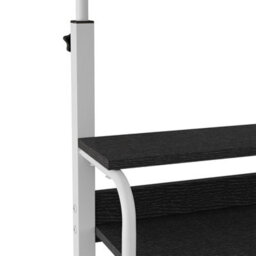 Living And Home Black Brushed Household Height Adjustable Movable Bedside Table 60Cm W X 40Cm D - thumbnail 7