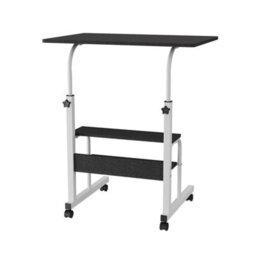 Living And Home Black Brushed Household Height Adjustable Movable Bedside Table 60Cm W X 40Cm D - thumbnail 4