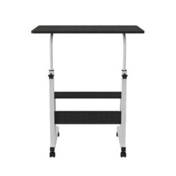Living And Home Black Brushed Household Height Adjustable Movable Bedside Table 60Cm W X 40Cm D - thumbnail 8