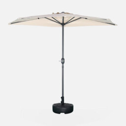 Sweeek - 2.5M Round Half Parasol For Balcony Sand 250X250X228 Cm - Calvi - thumbnail 2