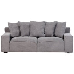 Beliani Sofa 3 Seater Viskan Corduroy Dark Grey - thumbnail 4