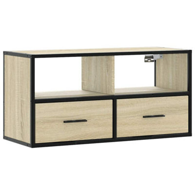 Berkfield Industrial Tv Cabinet Sonoma Oak 80X31X39.5 Cm Engineered Wood And Metal - image 1