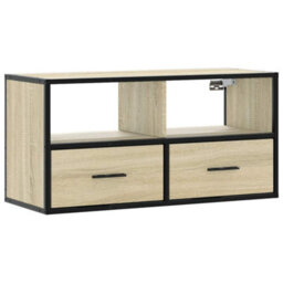 Berkfield Industrial Tv Cabinet Sonoma Oak 80X31X39.5 Cm Engineered Wood And Metal - thumbnail 1