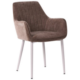 Beliani Set Of 2 Dining Chairs Wellston Fabric Brown - thumbnail 4