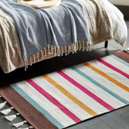Beliani Handwoven Cotton Rag Rug Multicolour Stripes 80 X 150 Cm - Flat Woven Rectangular - thumbnail 2