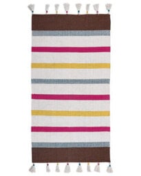 Beliani Handwoven Cotton Rag Rug Multicolour Stripes 80 X 150 Cm - Flat Woven Rectangular - thumbnail 1