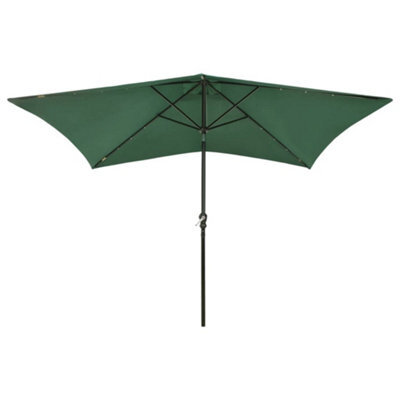 Berkfield Harmful Parasol With Leds And Steel Pole Green 2X3 M - image 1