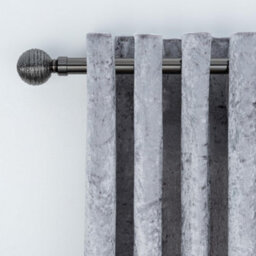 A.unique Home Etched Ball Metal Extendable Curtain Pole With Rings And Fittings (25/28mm) - Black Nickel, 120Cm - 220Cm Approx - thumbnail 4