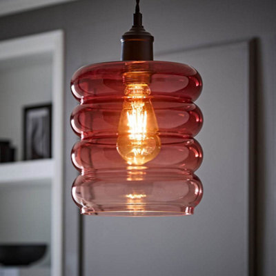 Valuelights Giselle Ombre Berry Glass Easy Fit Ceiling Light Lamp Shade - image 1