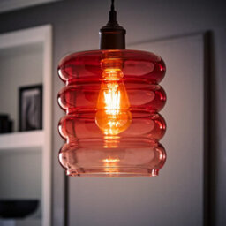Valuelights Giselle Ombre Berry Glass Easy Fit Ceiling Light Lamp Shade - thumbnail 2