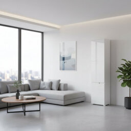 Amos Mann Furniture Cellini White Gloss Tall Bookcase With Doors S13 - thumbnail 3