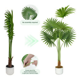 MCC Direct Artificial Plant Fan Palm Tree Indoor House Plant 120 Cm - thumbnail 2
