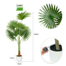 MCC Direct Artificial Plant Fan Palm Tree Indoor House Plant 120 Cm - thumbnail 6