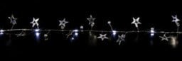 Premier Decorations Limited 20 Led Silver Star Beaded Christmas Garland 1.9M White Lights Battery Operated