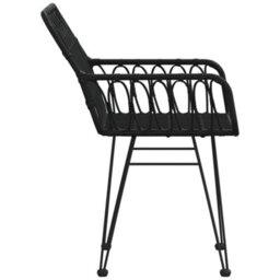 Berkfield Garden Chairs 2 Pcs With Armrest Black 56X64X80 Cm Pe Rattan - thumbnail 5
