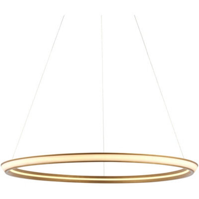 Loops Hanging Ceiling Pendant Light - Satin Gold Paint & White Silicone - 41W Led (Smd 2835) Warm White - image 1