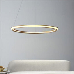 Loops Hanging Ceiling Pendant Light - Satin Gold Paint & White Silicone - 41W Led (Smd 2835) Warm White - thumbnail 4