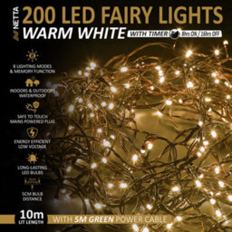 Netta Christmas Tree Lights 200 Led 10M Fairy String Lights Plug In With Timer And Memory Functions For Outdoor/indoor Use -Warm - thumbnail 2