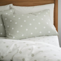 Catherine Lansfield Brushed Polka Dot Green Duvet Cover Set King Bedding Set - thumbnail 3