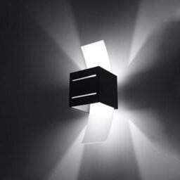 Sollux Lighting Loreto Aluminium & Glass Black 1 Light Classic Wall Light - thumbnail 4