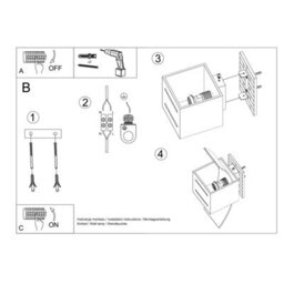 Sollux Lighting Loreto Aluminium & Glass Black 1 Light Classic Wall Light - thumbnail 7