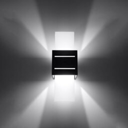 Sollux Lighting Loreto Aluminium & Glass Black 1 Light Classic Wall Light - thumbnail 2