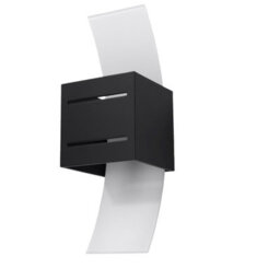 Sollux Lighting Loreto Aluminium & Glass Black 1 Light Classic Wall Light - thumbnail 3