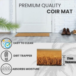 Wadan 100 X 200 Cm Coir Door Mats Heavy Duty Cut To Size Natural Coir Entrance Door Mat For Indoor & Outdoor - thumbnail 5