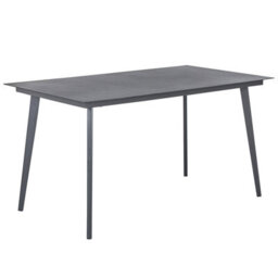 Beliani Garden Dining Table Mileto 140 Cm 80 Cm Glass Grey - thumbnail 1