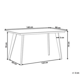 Beliani Garden Dining Table Mileto 140 Cm 80 Cm Glass Grey - thumbnail 3