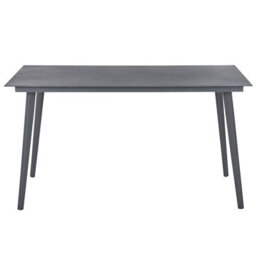 Beliani Garden Dining Table Mileto 140 Cm 80 Cm Glass Grey - thumbnail 5
