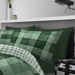 Gc Gaveno Cavailia Denimium Green Duvet Cover Bedding Set Super King Size 3Pc With Reversible Printed Quilt Cover - thumbnail 2