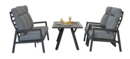 Signature Weave Kimmie 5 Seater Sofa Reclining Chair Table Set Grey - thumbnail 3
