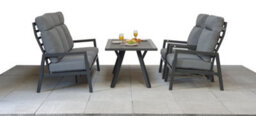 Signature Weave Kimmie 5 Seater Sofa Reclining Chair Table Set Grey - thumbnail 2