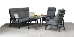 Signature Weave Kimmie 5 Seater Sofa Reclining Chair Table Set Grey - thumbnail 5