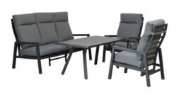Signature Weave Kimmie 5 Seater Sofa Reclining Chair Table Set Grey - thumbnail 7