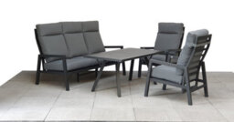 Signature Weave Kimmie 5 Seater Sofa Reclining Chair Table Set Grey - thumbnail 6