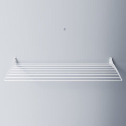 2X Foxydry Fold 116X2, Steel And Aluminium Folding Up Wall Mounted Clothes Rack, 116X9X50 Cm White 2 Pieces - thumbnail 3