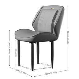 Fativo 2Pcs 85.5Cm H Upholstered Dining Microfiber Leather Chairs Kitchen Cafe Chair Restaurant Banquet, Dark Grey - thumbnail 2