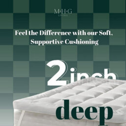 MHG Living Hotel-Quality Mattress Topper - Quilted 650Gsm Ultra Soft Microfibre, 5Cm Thick, Hypoallergenic & Breathable (Double) - thumbnail 5