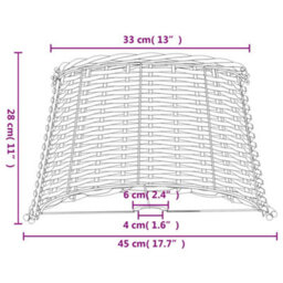 Vidaxl Lamp Shade Brown 45X28 Cm Wicker Lamp Shades - thumbnail 7