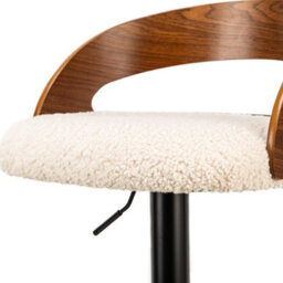 Nordlys Set Of 2 Wood And White Bouclé Bar Stools Modern Design Style Dining Room - thumbnail 5
