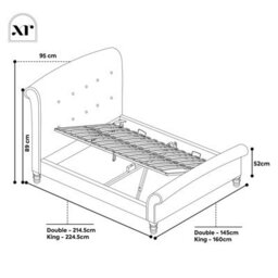 X Rocker Camille Upholstered Shadow Ottoman Bed - King - Natural Stone - thumbnail 5