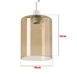 2Pack Amber Glass Pendant Light Shade E27 10Cm Diameter 12Cm Height Vintage Cylinder For Ceiling Lampshade - thumbnail 3