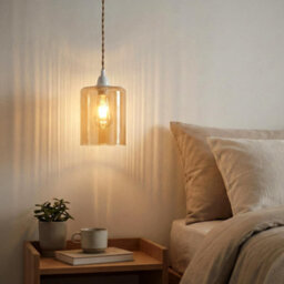 2Pack Amber Glass Pendant Light Shade E27 10Cm Diameter 12Cm Height Vintage Cylinder For Ceiling Lampshade - thumbnail 6
