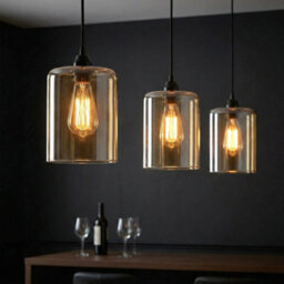 2Pack Amber Glass Pendant Light Shade E27 10Cm Diameter 12Cm Height Vintage Cylinder For Ceiling Lampshade - thumbnail 5