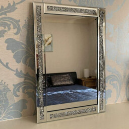 60X40Cm Crushed Diamante Crystal Jewel Wall Mirror - thumbnail 2