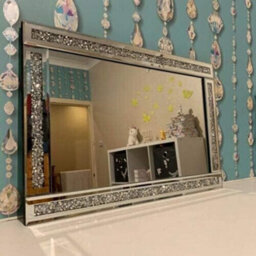 60X40Cm Crushed Diamante Crystal Jewel Wall Mirror - thumbnail 6